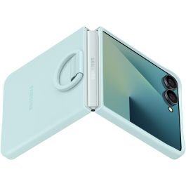 SAMSUNG Funda Ring Case para Galaxy Z Flip7 Silicona Light Cyan