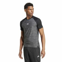 Camiseta de Manga Corta Hombre Adidas Gym+ Training Negro Gris