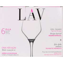 Set de 6 copas para vino/agua 330 cc ELLA - Lav (4 Cajas) Set de 6 copas para vino/agua 330 cc ELLA - Lav (4 Cajas)