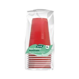 Set de 10 Vasos Bicolor Rojo y Blanco 450 ml Algon (18 Unidades) Set de 10 Vasos Bicolor Rojo y Blanco 450 ml Algon (18 Unidades)