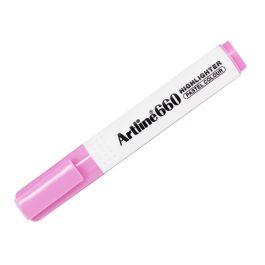 Rotulador Artline Fluorescente Ek-660 Rosa Pastel Punta Biselada 12 unidades