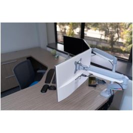 Kensington Brazo SmartFit ajustable para 2 Monitores de 13-32", montaje atornillado, carga máxima 9kg, Plata