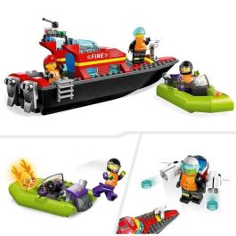 LEGO CITY 60373 El bote de rescate de bomberos, juguete flotante con jetpack y minifiguras