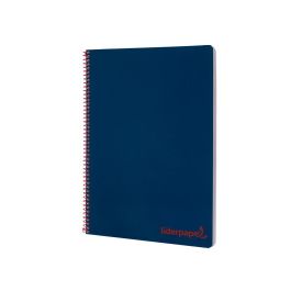 Cuaderno Espiral Liderpapel A4 Wonder Tapa Plastico 80H 90 gr Cuadro 4 mm Con Margen Color Azul Marino 5 unidades