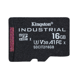 Kingston Tarjeta de Memoria microSDHC Industrial 16GB Clase 10 UHS-I U3 V30 A1 pSLC -40°C a 85°C para Aplicaciones Industriales Precio: 36.49999969. SKU: B1FWLRT9JA