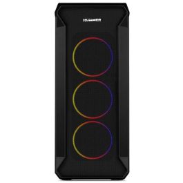 NOX Hummer Quantum Mini Torre ARGB con 4 Ventiladores de 120mm, Chasis de Cristal Templado, Soporte Placas ATX/mATX/ITX, Negro