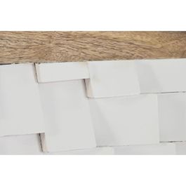 DKD Home Decor Cabecero de Cama Moderno de Madera de Mango Blanco y Natural 160x80 cm
