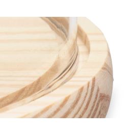 Giftdecor Cupula de Cristal con Base de Madera 15 cm Diámetro x 25 cm Alto