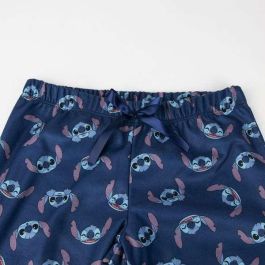 Cerdá Pijama Largo Stitch Disney Coral Fleece Azul. Pijama de Invierno para Adultos Cálido y Suave. Talla XL para Hombre y Mujer.