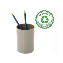 Archivo 2000 Cubilete portalapices gris opaco plastico 100% reciclado diametro 75 mm alto 105 mm