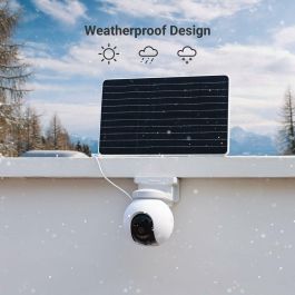 Ezviz EZV1722562713111 Panel Solar 12W con Batería Incorporada, Puerto de Carga Dual, IP65, Bluetooth