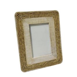 DKD Home Decor Marco de Fotos Cottage Indianrope 10x15 cm Marrón Madera de Mango/Cuerda/Cristal Natural 2 x 19 x 24 cm Precio: 9.5000004. SKU: B14PRNXRBS