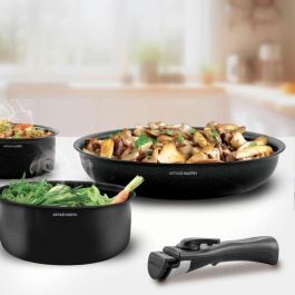Arthur Martin AM558 Batería de Cocina Inducción Aluminio 20 Piezas con Mango Extraíble para Todo Tipo de Fuegos