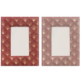 DKD Home Decor Marco de Fotos Glam para 10x15 cm Morado Rosa (4 Unidades). Ideal para decoración de hogar, fabricado en Poliéster y Madera. Precio: 13.67058. SKU: B15XCW2JWL