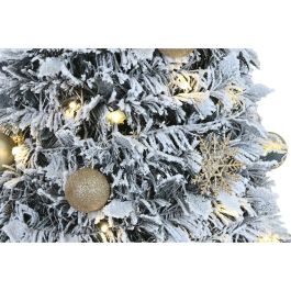 DKD Home Decor Árbol de Navidad Artificial Moderna Dorado Plegable y Desmontable, con Luces LED Integradas y PVC, 180 cm Alto x 71 cm Ancho