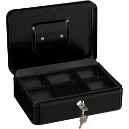 Burg Wachter Money 5025 Black Caja para Monedas con Apertura con Llave, Acero Negro