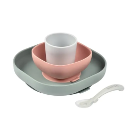 Beaba Juego de Comida para Bebé de Silicona con Ventosa 4 Piezas: Plato, Cuenco, Vaso y Cuchara, Color Eucalipto Precio: 36.49999969. SKU: B1HNGHLM9Z