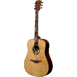 LAG Guitarra Acústica Dreadnought Tramontane 118 - Tapa de Cedro Rojo Macizo, Fondo y Laterales Khaya, Acabado Natural Brillante