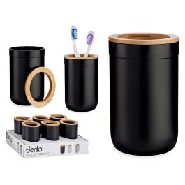 Portacepillos Negro Con Tapa Bambu Berilo 7X11CM (12 Unidades) Precio: 25.5899996. SKU: B1DCML65LD