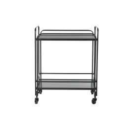 DKD Home Decor Camarera Loft de Metal y Cristal Negra 40.5 cm Largo x 75.5 cm Alto x 60.5 cm Ancho
