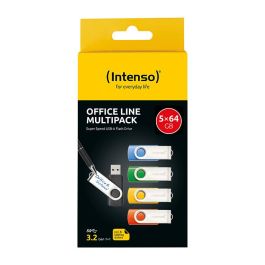 Intenso USB Stick 3.2 Multipack x5 256GB Office Line Memoria USB Giratoria Multicolor