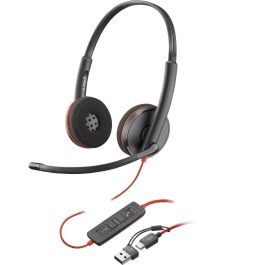 Poly Blackwire 3220 Auricular UC cableado con Micrófono Cancelación Ruido Estéreo USB-C para PC, Llamadas, Música y Multimedia