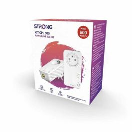 Strong MOB1697585071276 Kit CPL Powerline 600 MB - Paquete de 3 Adaptadores con Enchufe Filtrado