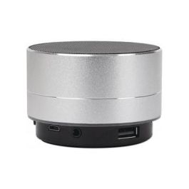 MANHATTAN 165327 Altavoz LED Bluetooth, Luz Multicolor, Controles, USB, MicroSD, Jack 3.5mm, Plateado