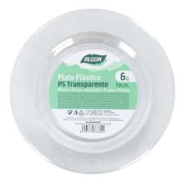 Algon Set 6 Platos Transparentes de Plástico (PS) de 19 cm (24 Unidades)