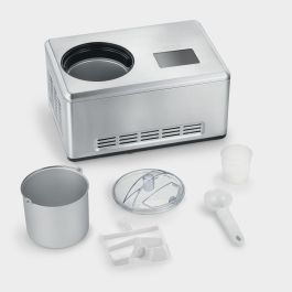 Severin EZ 7406 Heladera y Yogurtera 2-en-1 con Compresor, 2L, Acero Inoxidable, Preparación en 30 min, Pantalla LED