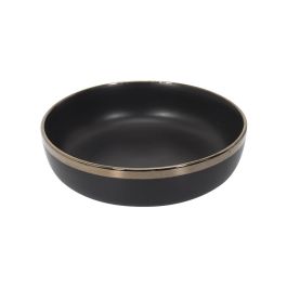 Home Deco Factory Plato Hondo Moscou Negro con Ribete Dorado Diámetro 18 cm Precio: 3.95000023. SKU: B18EYXKG82