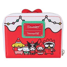 Loungefly Cartera Hello Kitty Christmas Sanrio Piel Vegana Billetero con Cremallera y Tarjetero Transparente 15x10cm