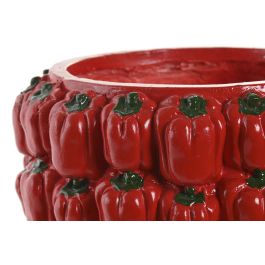 DKD Home Decor Jarrón Urban de Magnesia Rojo 25 x 31 x 25 cm (2 Unidades)