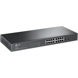 TP-LINK Switch inteligente JetStream ? Gigabit de 16 puertos RJ45 con 2 ranuras SFP Gigabit.