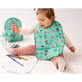 KioKids Vuelta al cole Babero Impermeable Verde para Bebés +4 Meses