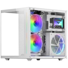 Mars Gaming Mcvieww Caja PC Matx / Mini-ITX, Minitorre con Ventana Cristal Templado, USB 3.0
