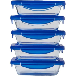 Pyrex PYR3426470297035 Juego de 5 Fiambreras Cook & Go de Vidrio Rectangular con Tapa Hermética de 0,8 L Precio: 56.50000015. SKU: B1FG7WTTBK