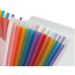 Liderpapel Spectrafile Carpeta Clasificadora Fuelle con 13 Departamentos de Colores en Polipropileno Transparente A5