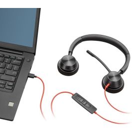 HP Poly Blackwire 3320 Auriculares USB-C, Cascos con Micrófono, Diadema, Confortables, Sonido Superior para Empresa
