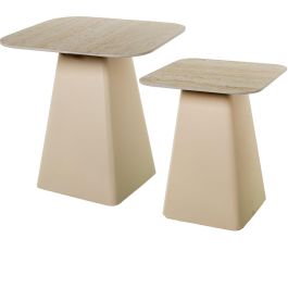 Juego de 2 mesas Alexandra House Living Beige Madera