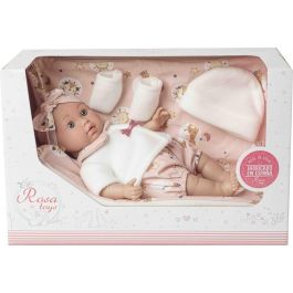 ROSA TOYS Muñeca Bebé Lara Llorón con Mantita, Tamaño 33cm