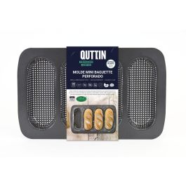 Quttin Molde para 4 Baguettes Perforado, 34.6 x 21.5 x 3 cm, Grosor 0.5 mm (12 Unidades)
