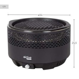 Barbacoa Portátil Aktive Redonda Sin humo Negro Acero Inoxidable Hierro 34 x 21,5 x 34 cm Barbacoa Portátil Aktive Redonda Sin humo Negro Acero Inoxidable Hierro 34 x 21,5 x 34 cm
