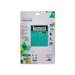 Calculadora Liderpapel Sobremesa Xf24 10 Digitos Solar Y Pilas Color Verde 127x105x24 mm