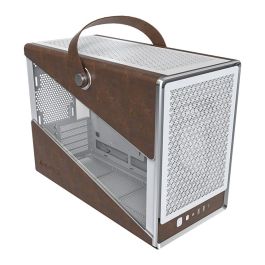 Montech Heritage TG Caja de PC Midi Tower Blanca con Imitación Piel y Ventana Lateral