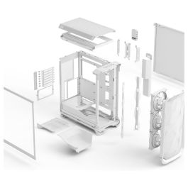 Fractal Design Meshify 3 Midi Torre ATX EATX micro ATX Mini-ITX Blanca Panel de Vidrio Templado RGB Clear Tint