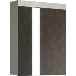 Mueble de baño AMANDA - 2 puertas con espejo - L60 x P17 x H77 cm - Blanco - TRENDTEAM Mueble de baño AMANDA - 2 puertas con espejo - L60 x P17 x H77 cm - Blanco - TRENDTEAM