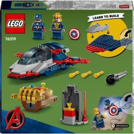 Lego 76319 Marvel Capitán América vs. Thanos - Set de Construcción con Quinjet y Guantelete del Infinito, 2 Minifiguras