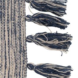 Alfombra Azul Blanco 70 % algodón 30 % Poliéster 80 x 150 cm Alfombra Azul Blanco 70 % algodón 30 % Poliéster 80 x 150 cm