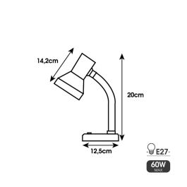 Edm Flexo de sobremesa modelo London E27 60W color negro